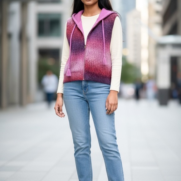 Urban Outfitters Hooded Zip-Up Sweater Vest EUC
Smoke/Pet Free - Picture 8 of 12